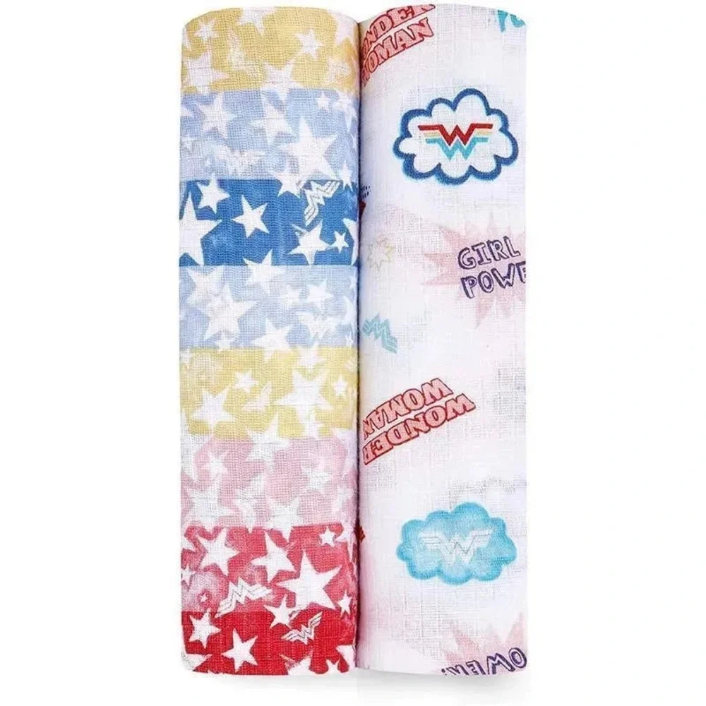 ADEN+ANAIS - 2 PK WONDER WOMAN  baby swaddle blankets